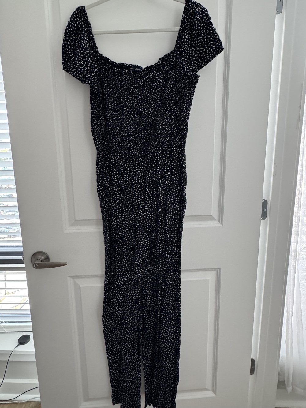 Abercrombie & Fitch Black Mini Leopard Print Jumpsuit